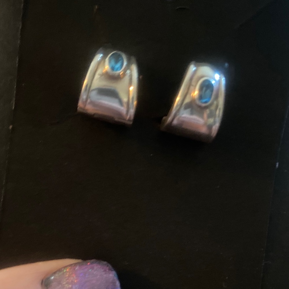 Sterling silver and blue turquoise earrings